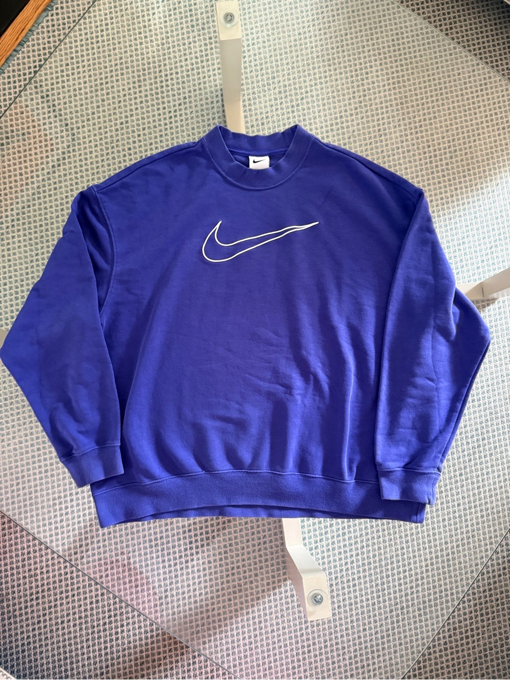 Vintage Nike Sweatshirt Purple Crewneck Embroidered Swoosh Retro 90s Y2K Size M
